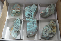Natural Drusy Coated Chrysocolla Dolomite Specimens x 6 From Likasi, Congo - Toprock Gemstones and Minerals 