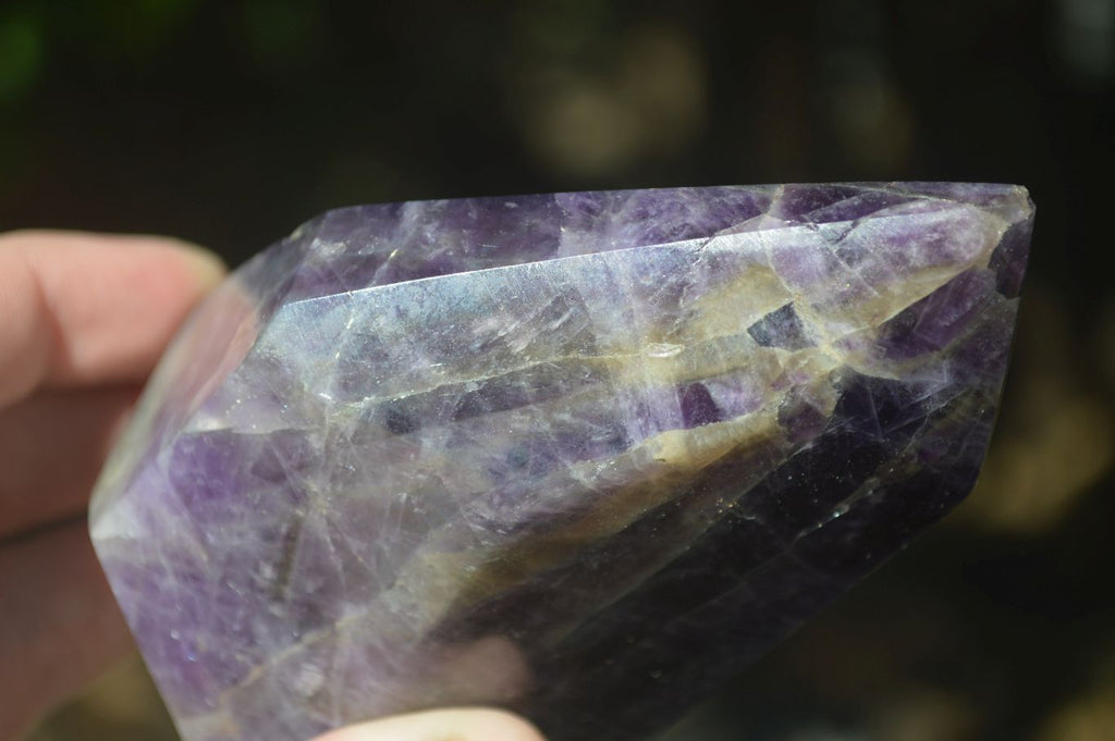 Polished Chevron Amethyst Points  x 2 From Zambia - Toprock Gemstones and Minerals 