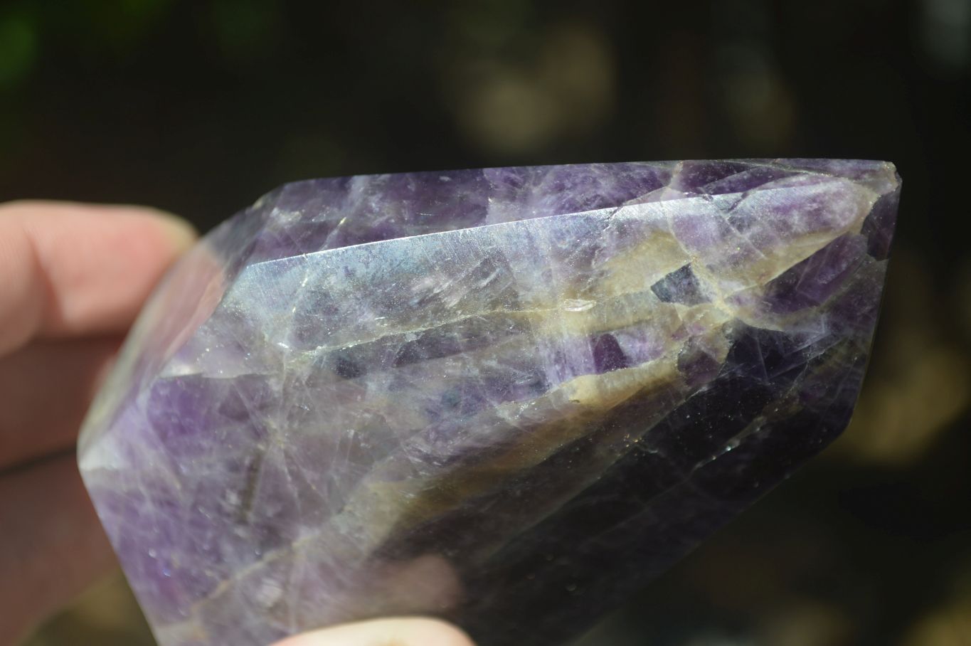 Polished Chevron Amethyst Points  x 2 From Zambia - Toprock Gemstones and Minerals 