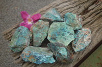 Natural Rough Blue Shattuckite Specimens  x 12 From Namibia - TopRock