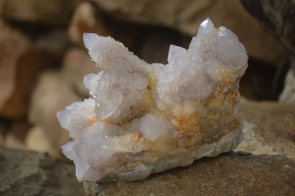 Natural Pale Lilac Spirit Quartz Clusters x 2 From Boekenhouthoek, South Africa - Toprock Gemstones and Minerals 