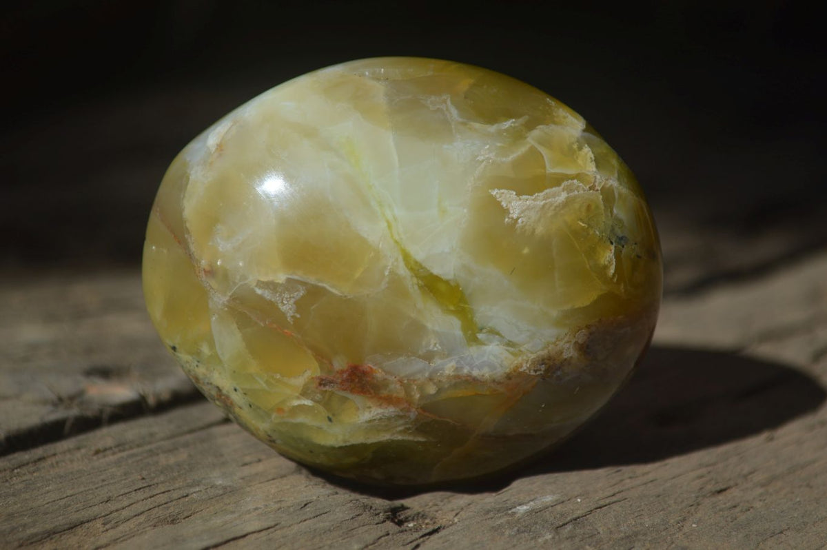 Polished Green Opal Galet / Palm Stones x 12 From Antsirabe, Madagascar - Toprock Gemstones and Minerals 