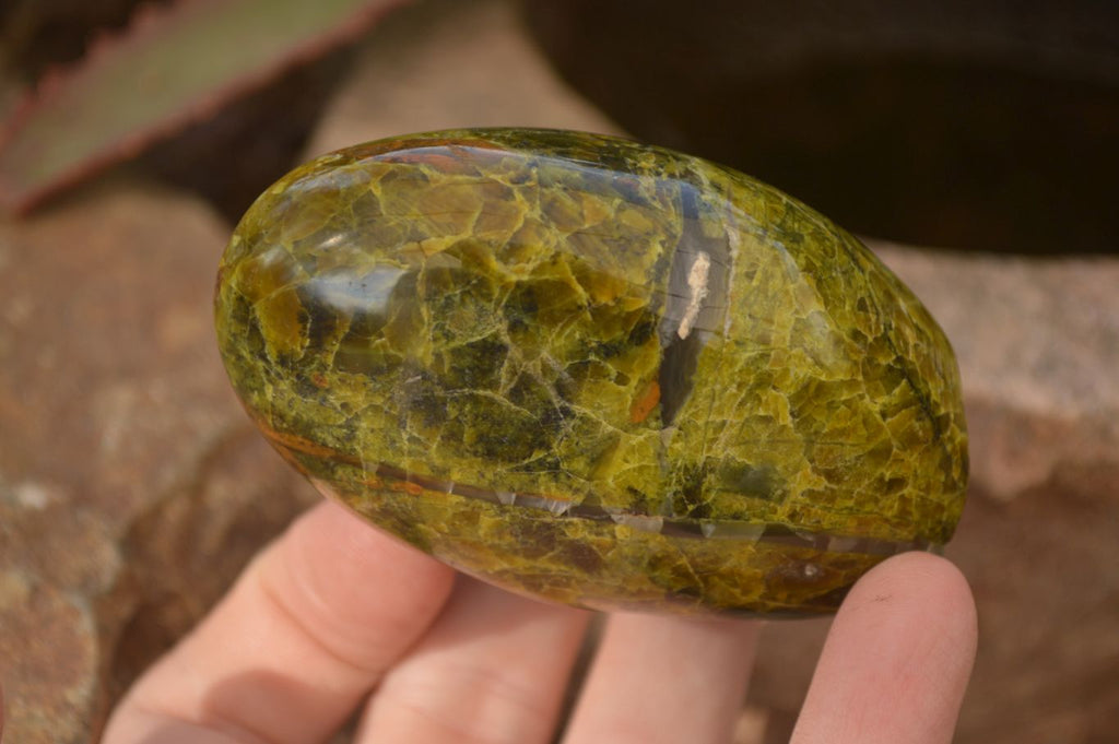 Polished  Green Opal Standing Free Forms x 6 From Madagascar - Toprock Gemstones and Minerals 
