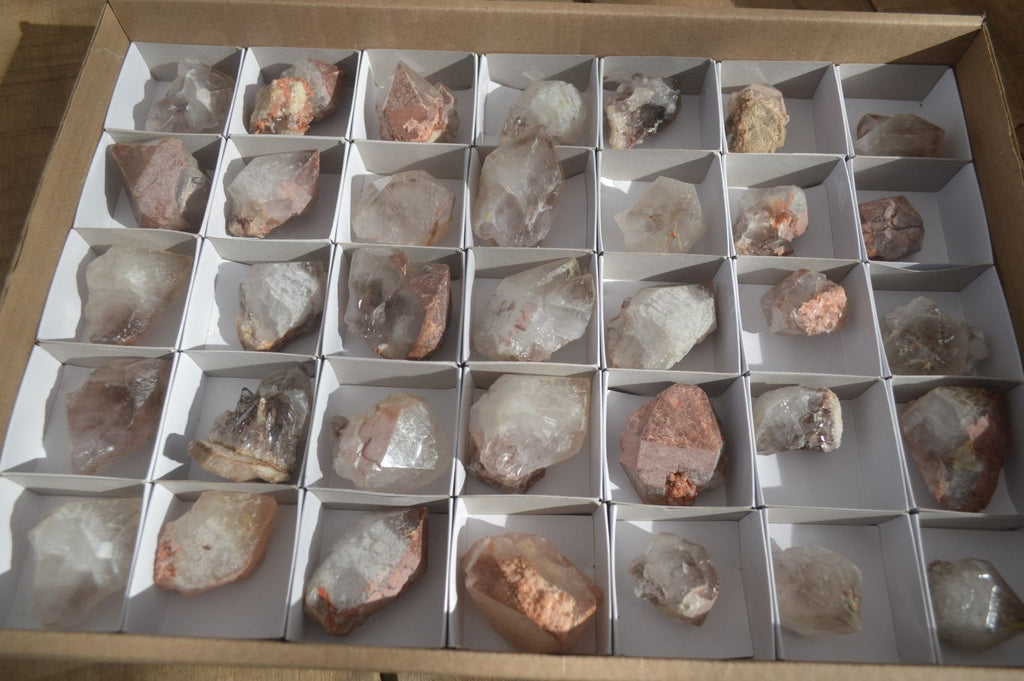 Natural Smokey Hematoid Quartz Crystals  x 35 From Madagascar - Toprock Gemstones and Minerals 