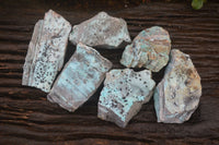 Natural Drusy Coated Chrysocolla Dolomite Specimens x 6 From Likasi, Congo - Toprock Gemstones and Minerals 