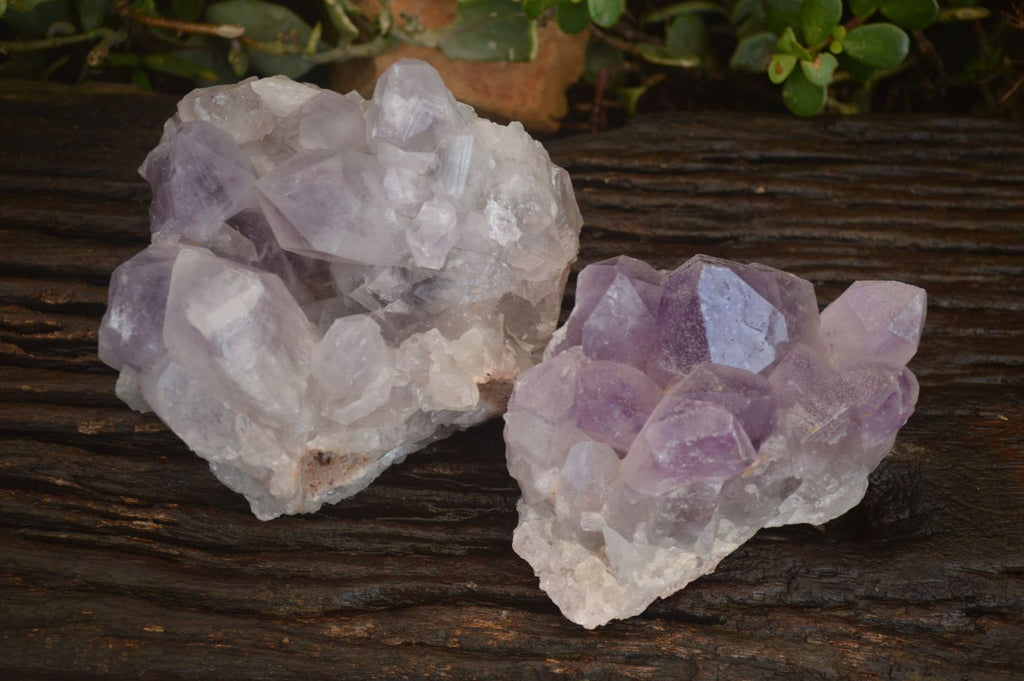 Natural Jacaranda Amethyst Clusters x 2 From Mumbwe, Zambia - Toprock Gemstones and Minerals 