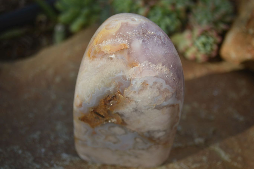 Polished Mixed Agate Standing Free Forms  x 3 From Madagascar - Toprock Gemstones and Minerals 