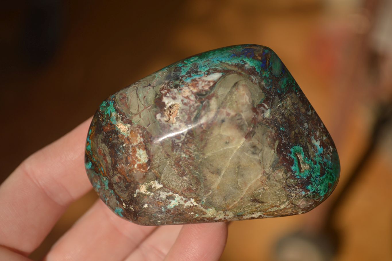 Polished  Blue Shattuckite Free Forms x 6 From Kaokoveld, Namibia - Toprock Gemstones and Minerals 