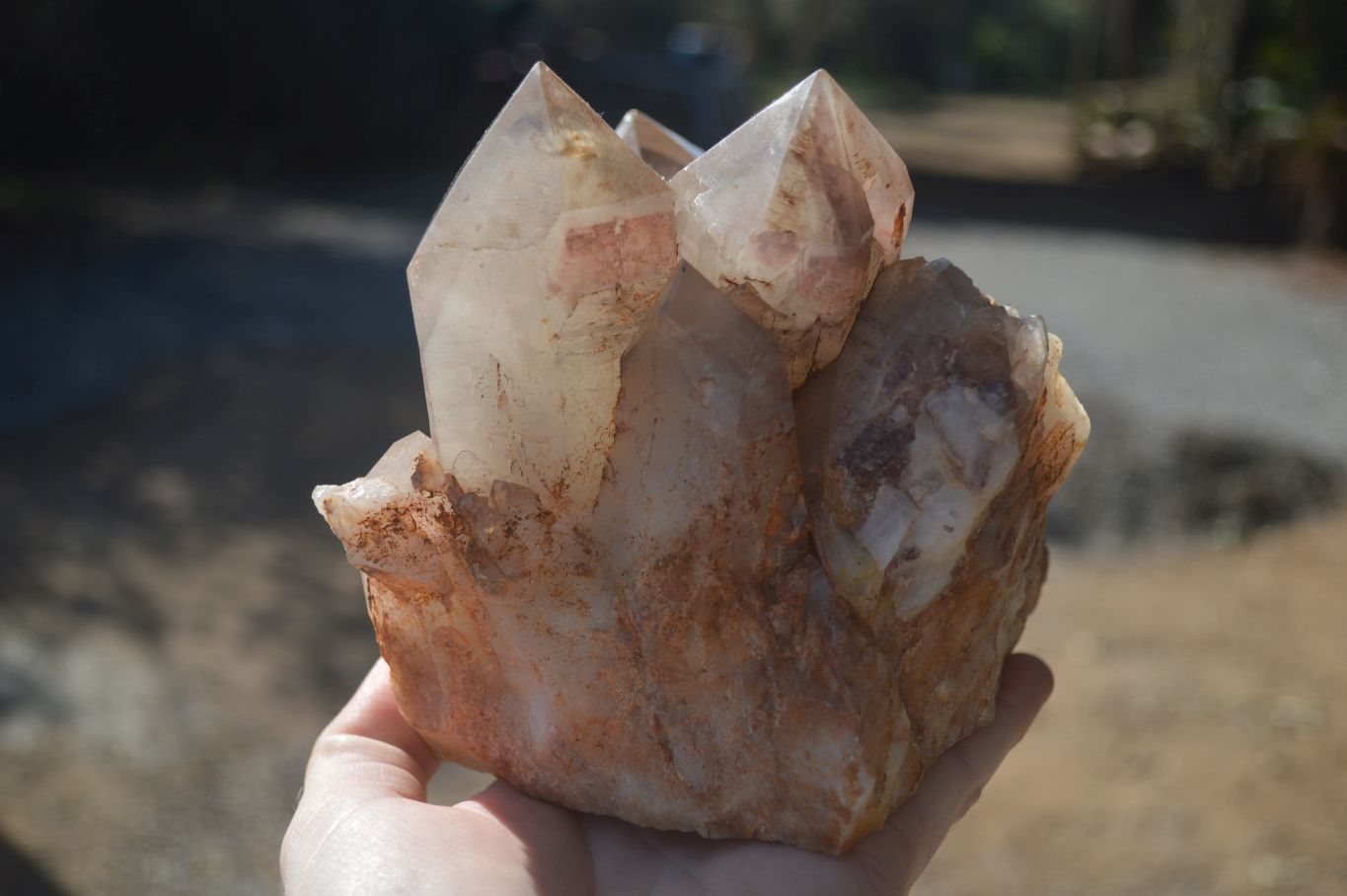 Natural Red Hematoid Phantom Quartz Cluster x 1 From Karoi, Zimbabwe - Toprock Gemstones and Minerals 