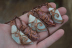 Polished Mixed Copper Wire Wrapped Jewellery Pendants x 6 From Congo - Toprock Gemstones and Minerals 
