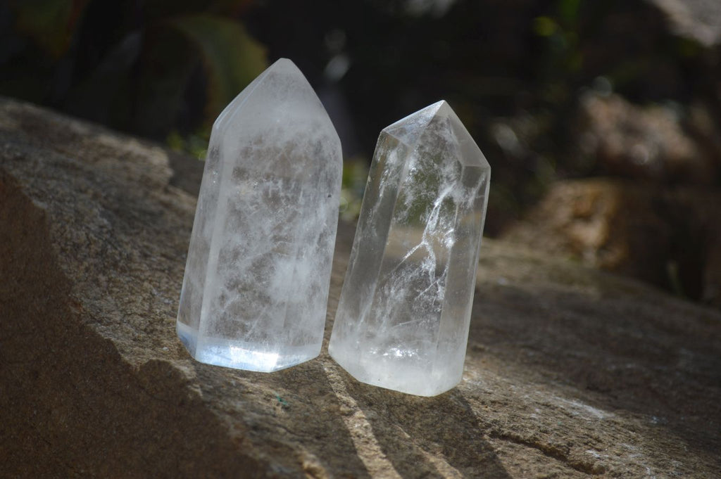Polished Clear Quartz Crystal Points  x 6 From Madagascar - Toprock Gemstones and Minerals 