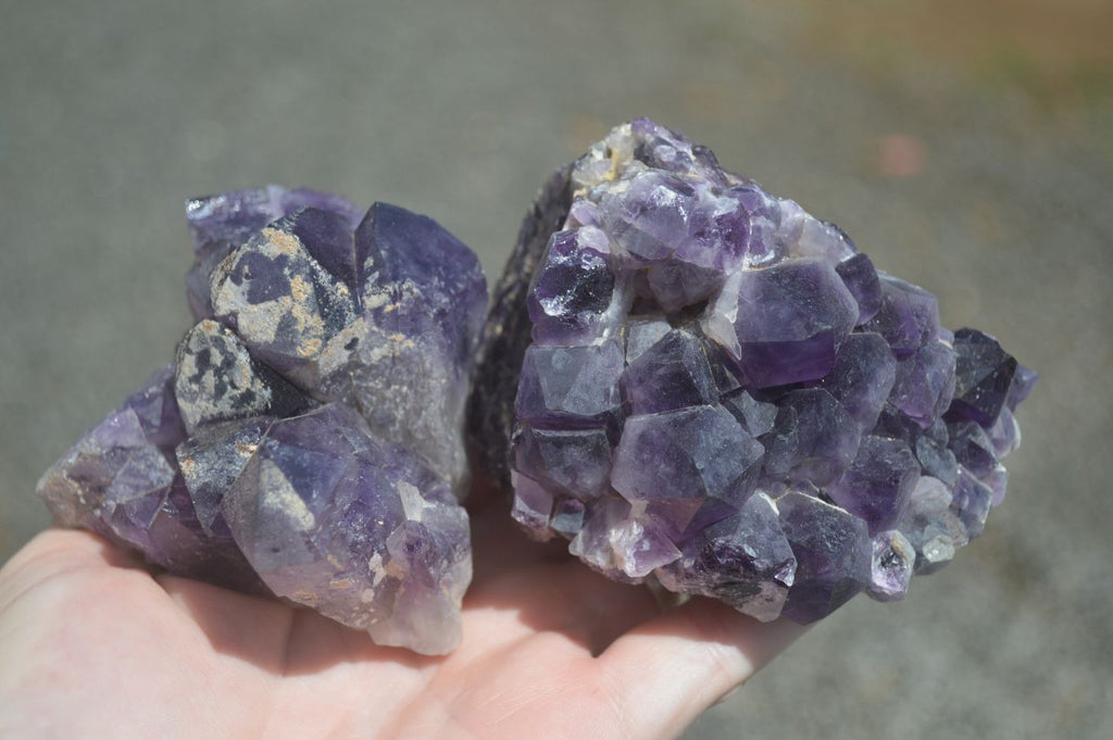 Natural Dark Purple Amethyst Clusters  x 3 From Mapatizya, Zambia - TopRock