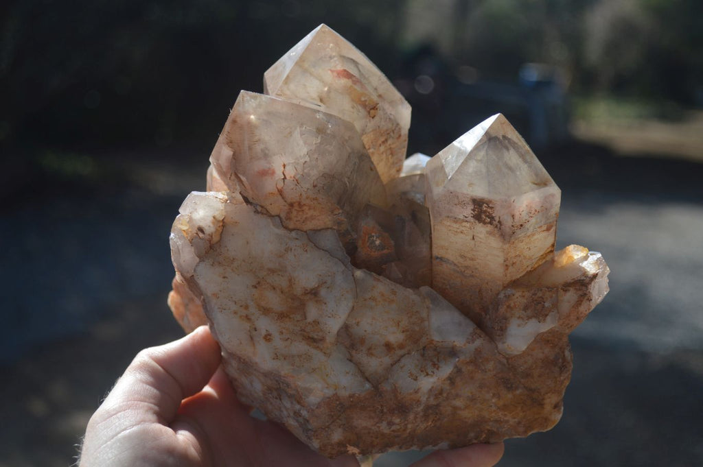Natural Red Hematoid Phantom Quartz Cluster x 1 From Karoi, Zimbabwe - Toprock Gemstones and Minerals 