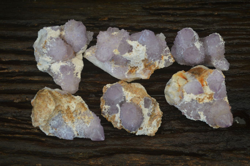 Natural Spirit Amethyst Quartz Clusters x 6 From Boekenhouthoek, South Africa - Toprock Gemstones and Minerals 