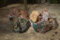 Natural Rare Ball Malachite On Drusy Quartz & Dolomite Specimens x 2 From Kambove, Congo - Toprock Gemstones and Minerals 