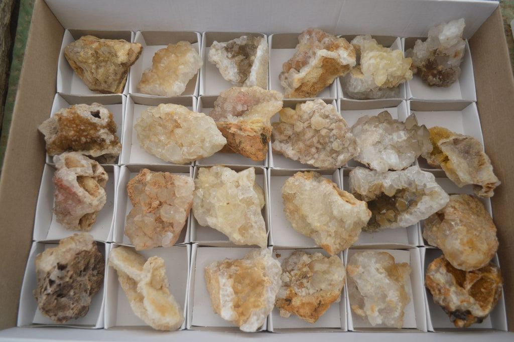 Natural Golden Limonite / Lemonite Quartz Clusters  x 24 From Zambia - Toprock Gemstones and Minerals 