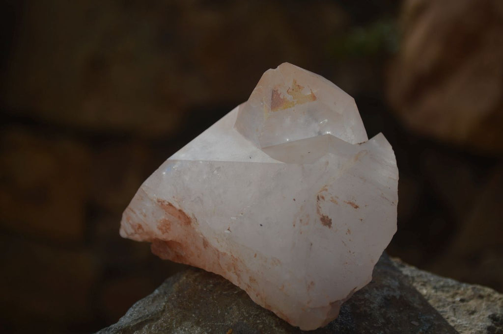 Natural Clear Rainbow Veil Quartz Crystals x 3 From Mpika, Zambia - Toprock Gemstones and Minerals 