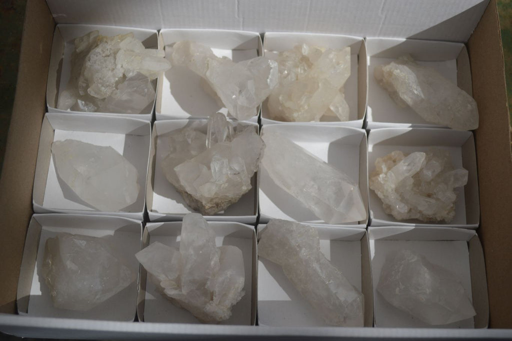Natural Clear Quartz Crystals & Clusters  x 12 From Mpika, Zambia - Toprock Gemstones and Minerals 
