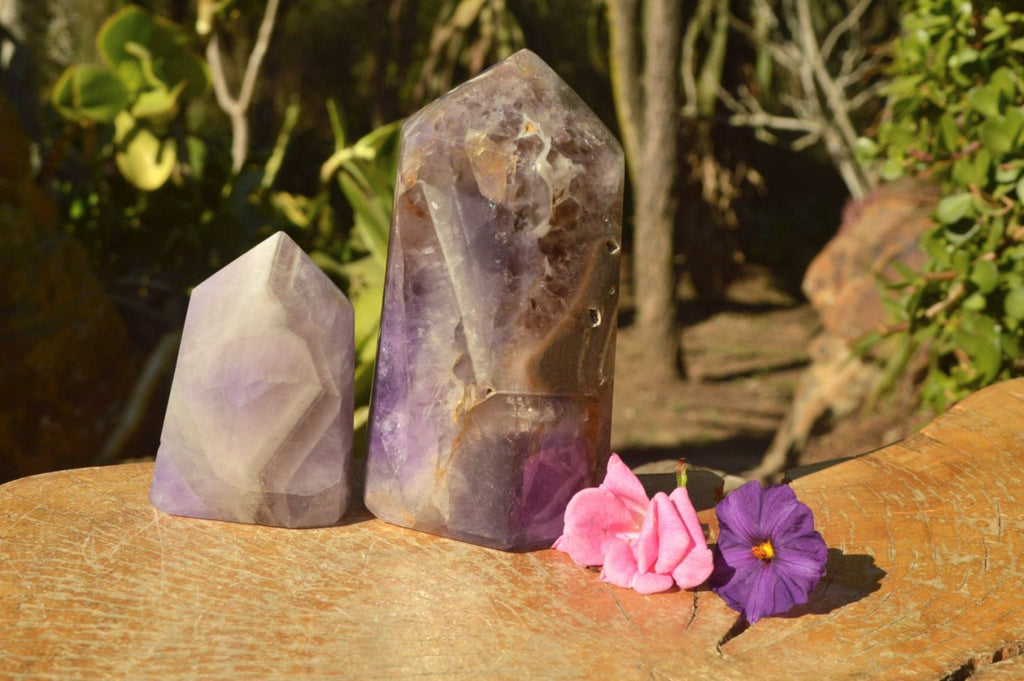 Polished Pair Of Dream Amethyst Points  x 2 From Madagascar - TopRock