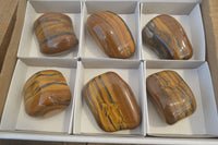 Polished Golden Tigers Eye Free Forms x 6 From Prieska, Northern Cape