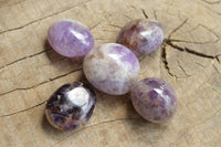 Polished Amethyst Palm Stones With Smokey Patterns  x 12 From Madagascar - TopRock
