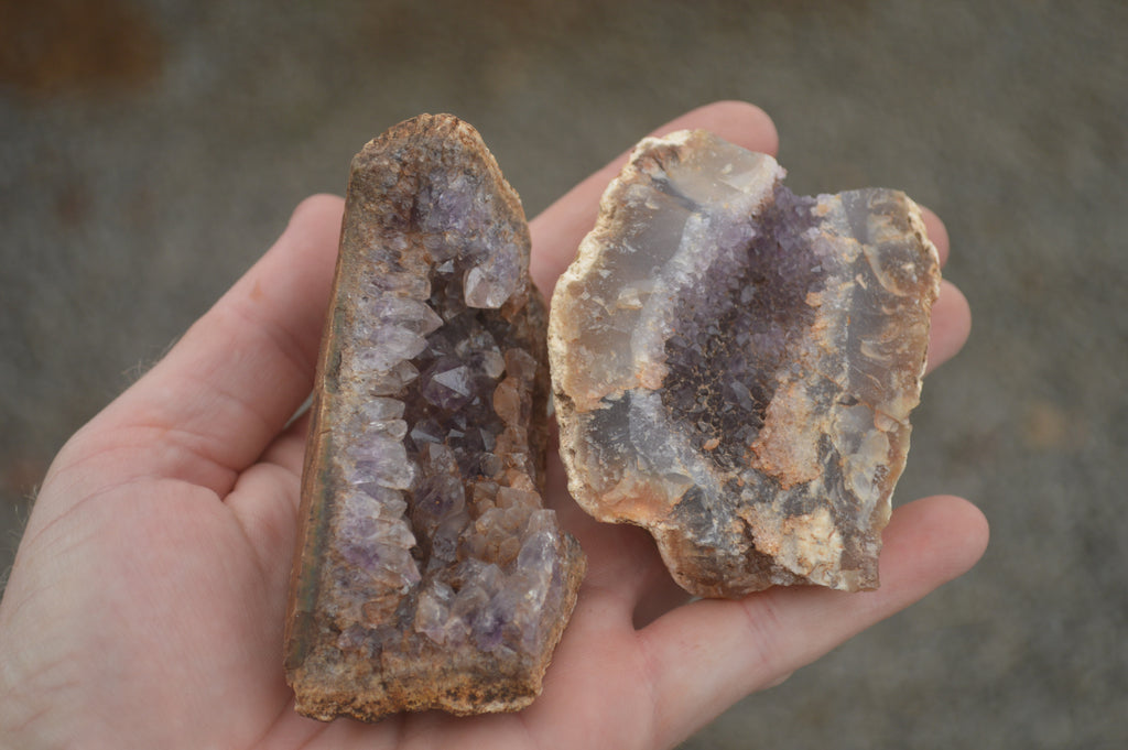 Natural Amethyst & Crystal Centred Geodes  x 12 From Zululand, South Africa - TopRock