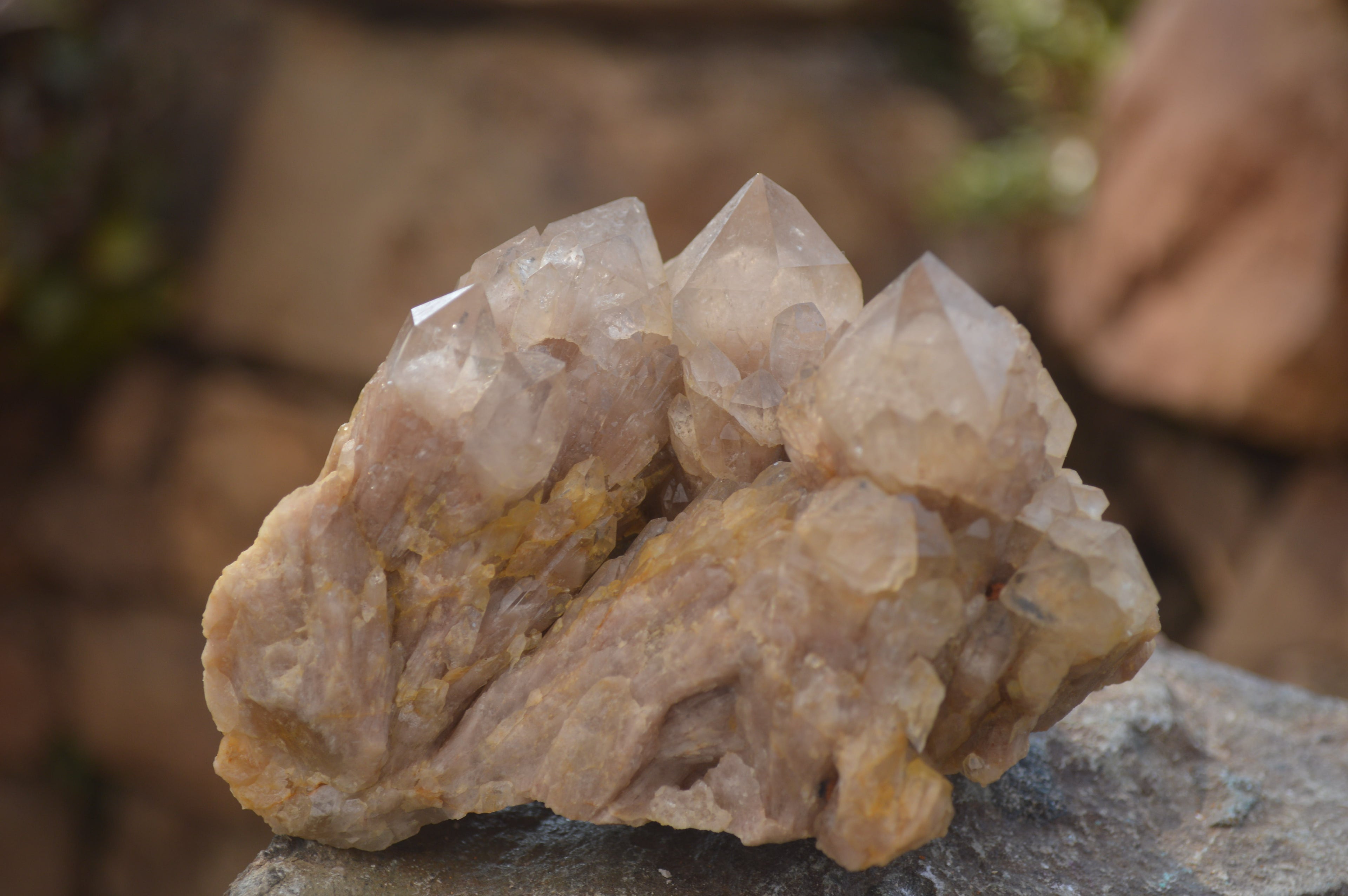 Natural Cascading Smokey Quartz Clusters x 2 From Luena, Congo - Toprock Gemstones and Minerals 