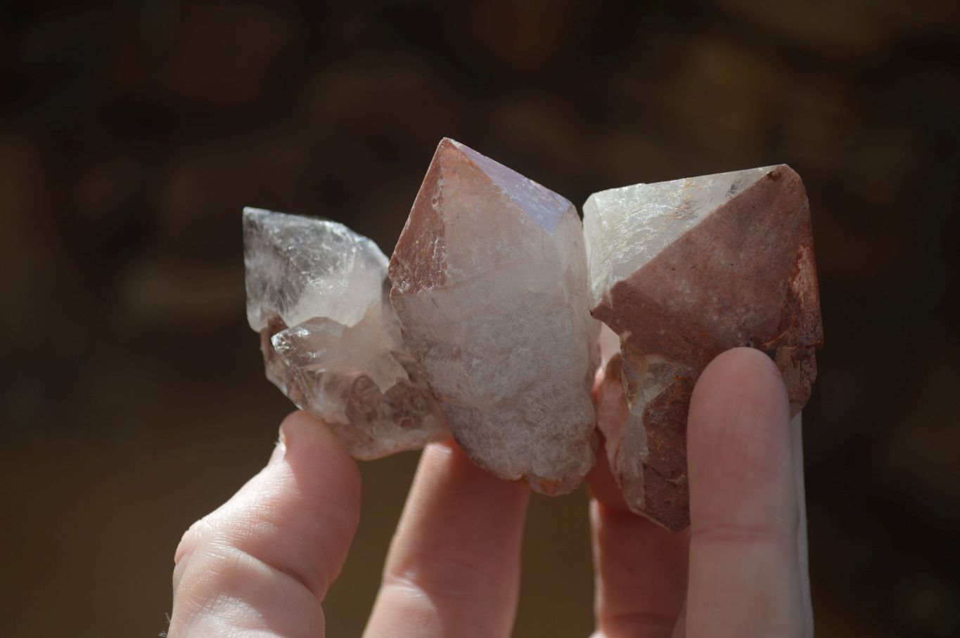 Natural Smokey Hematoid Quartz Crystals  x 35 From Madagascar - Toprock Gemstones and Minerals 