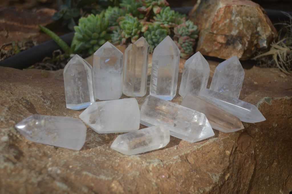 Polished Clear Quartz Crystal Points x 12 From Madagascar - Toprock Gemstones and Minerals 