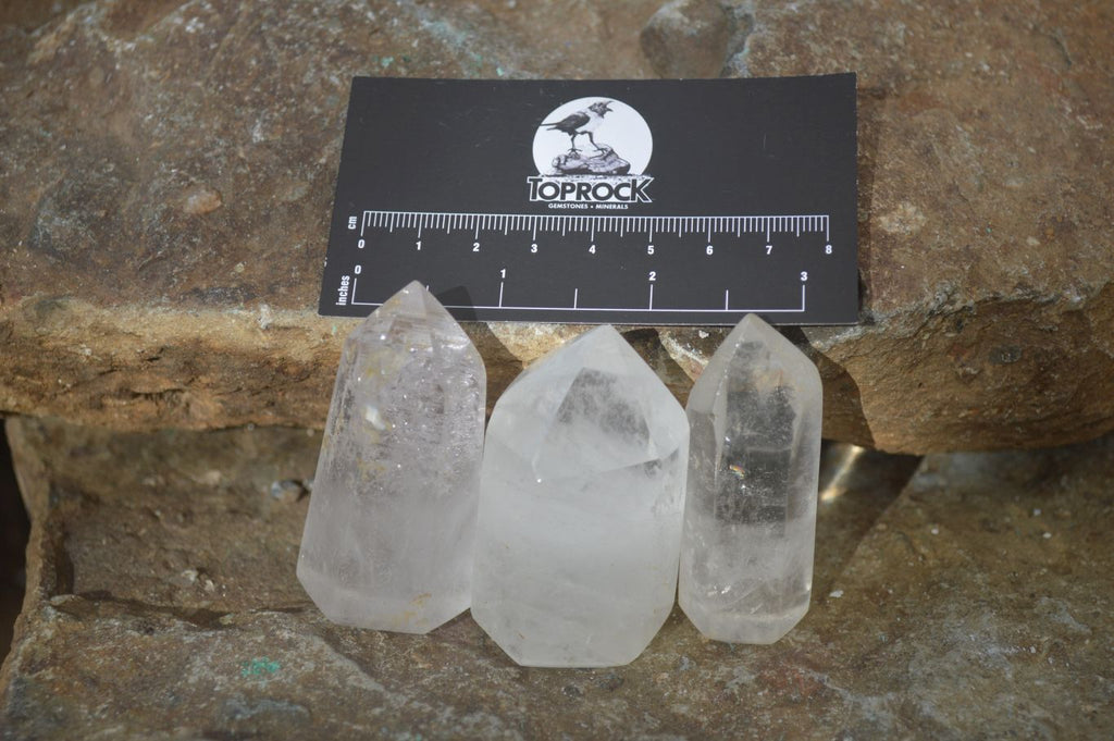Polished Clear Quartz Crystal Points x 12 From Madagascar - Toprock Gemstones and Minerals 