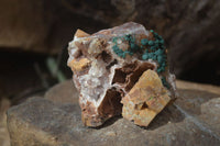 Natural Rare Ball Malachite On Drusy Quartz & Dolomite Specimens x 2 From Kambove, Congo - Toprock Gemstones and Minerals 
