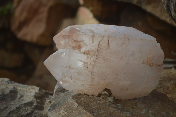 Natural Clear Rainbow Veil Quartz Crystals x 3 From Mpika, Zambia - Toprock Gemstones and Minerals 