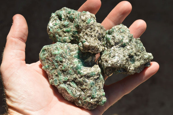 Natural Green Emeralds In Matrix Specimens  x 12 From Sandawana, Zimbabwe
