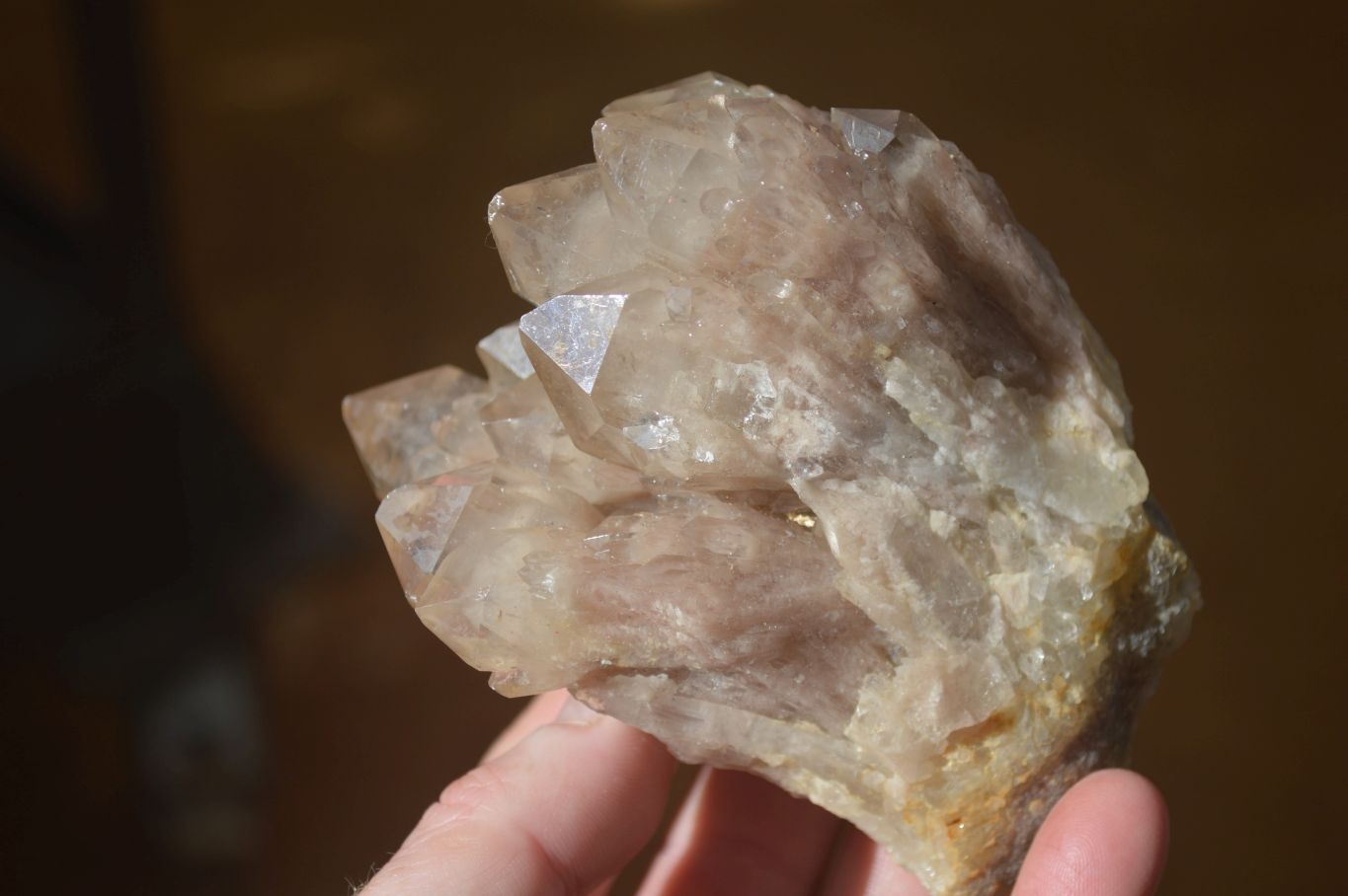 Natural Cascading Smokey Quartz Clusters x 3 From Luena, Congo - Toprock Gemstones and Minerals 