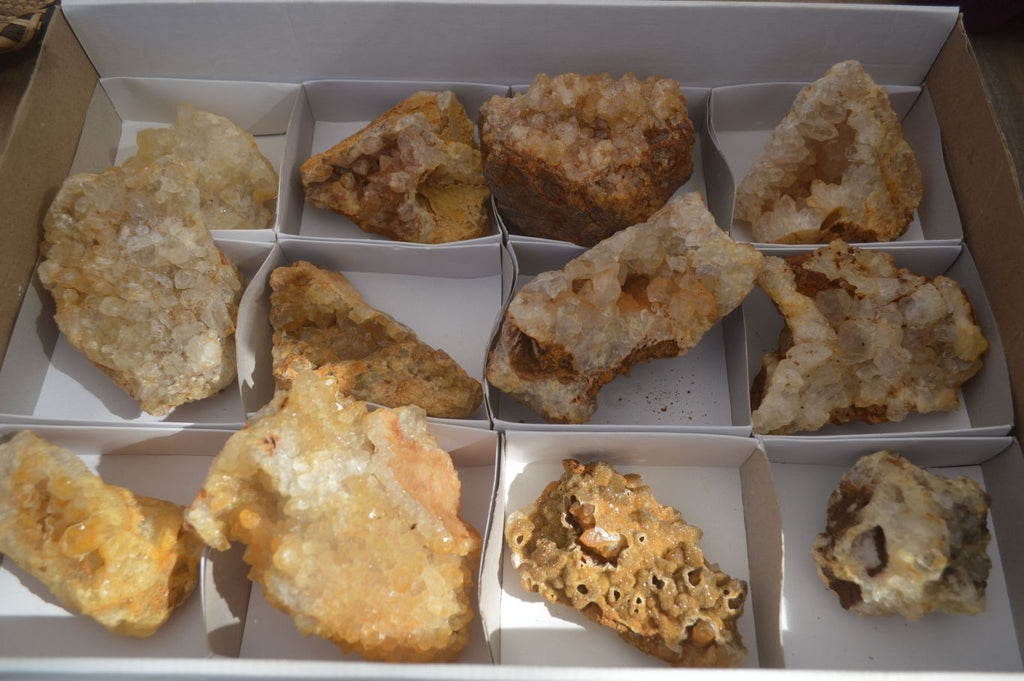 Natural Limonite Quartz Clusters x 12 From Solwezi, Zambia - Toprock Gemstones and Minerals 