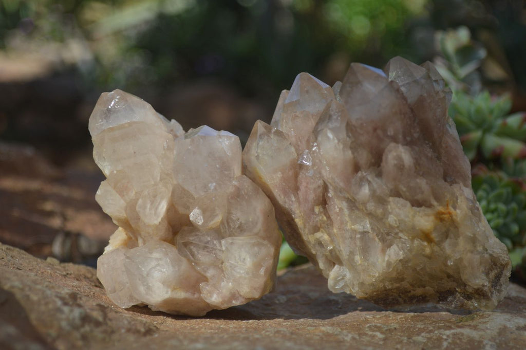 Natural Cascading Smokey Quartz Clusters x 3 From Luena, Congo - Toprock Gemstones and Minerals 