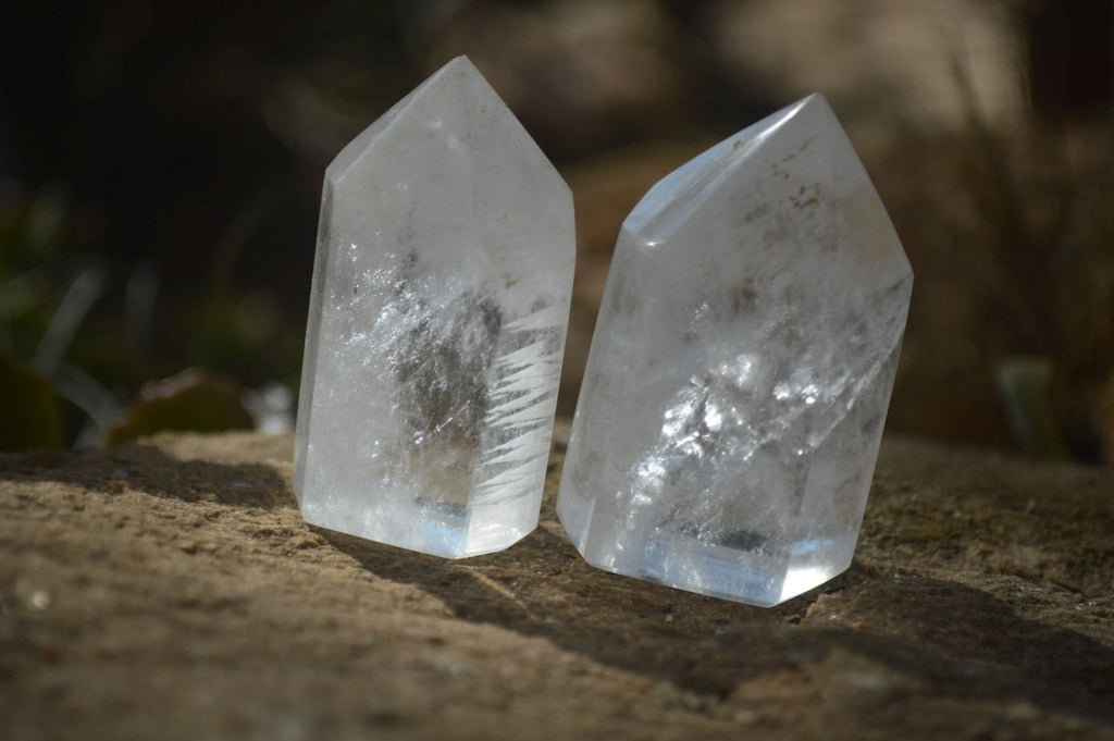 Polished Clear Quartz Crystal Points x 12 From Madagascar - Toprock Gemstones and Minerals 