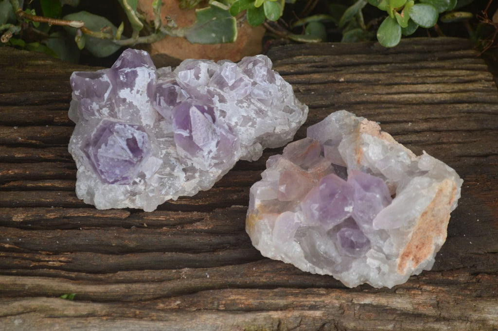 Natural Jacaranda Amethyst Clusters x 2 From Zambia - Toprock Gemstones and Minerals 