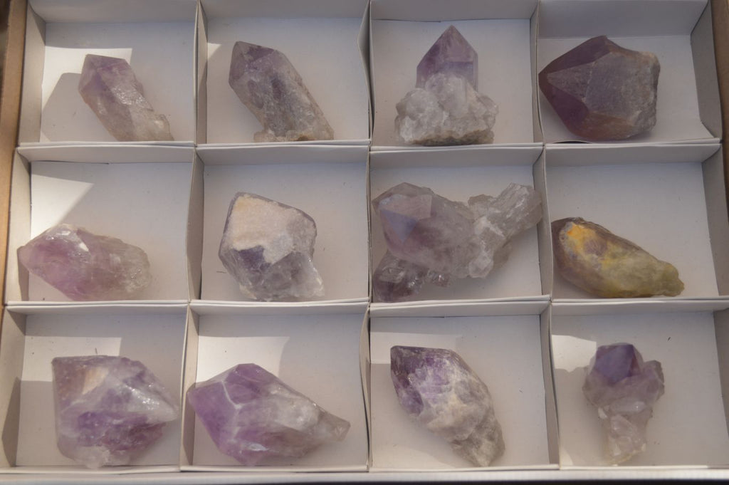Natural Jacaranda Amethyst Crystals x 12 From Mumbwa, Zambia - Toprock Gemstones and Minerals 