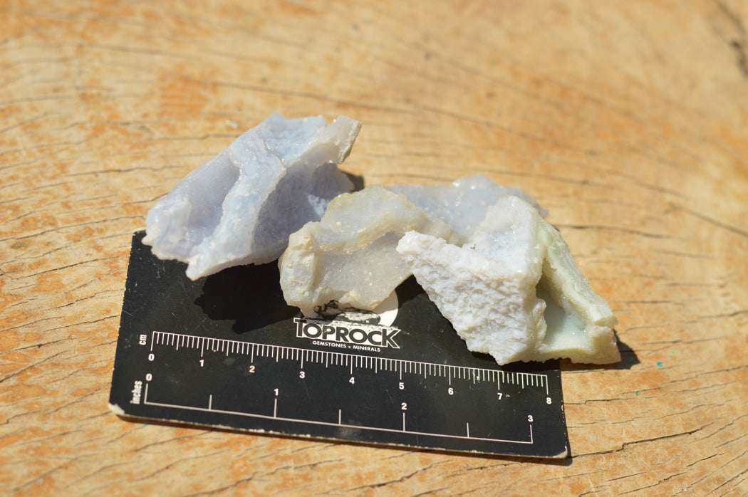 Natural Etched Blue Chalcedony Agate Specimens  x 22 From Malawi - TopRock