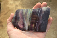 Polished Semi Translucent Watermelon Fluorite Slices  x 2 From Uis, Namibia - TopRock