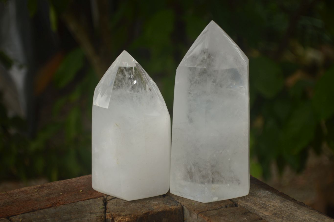 Polished Large Clear Quartz Points x 2 From Madagascar - Toprock Gemstones and Minerals 