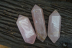 Polished Double Terminated Rose Quartz Points x 3 From Ambatondrazaka, Madagascar - Toprock Gemstones and Minerals 