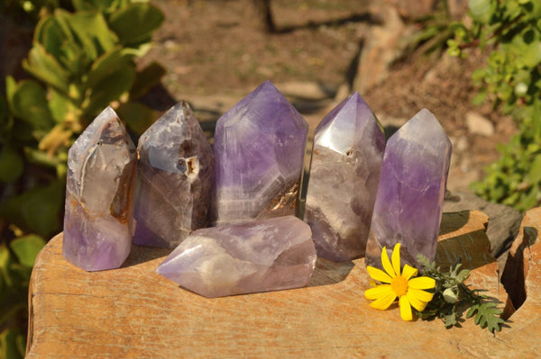 Polished Smokey Dream Amethyst Points  x 6 From Madagascar - TopRock