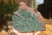 Natural Drusy Coated Ball Malachite On Dolomite Specimen  x 1 From Likasi, Congo - Toprock Gemstones and Minerals 