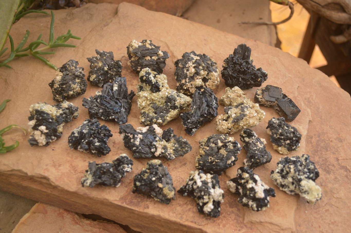 Natural Schorl Black Tourmaline Specimens x 35 From Erongo, Namibia - Toprock Gemstones and Minerals 