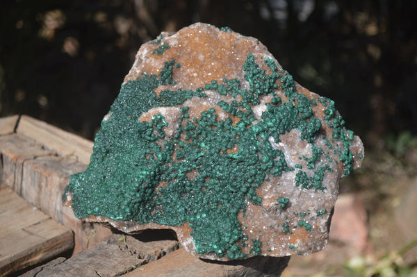 Natural Rare Ball Malachite On Drusy Quartz & Dolomite Matrix  x 1 From Kambove, Congo - Toprock Gemstones and Minerals 