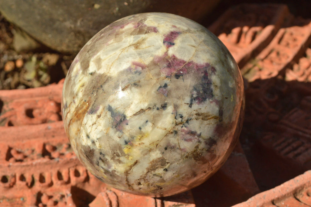 Polished Pink Rubellite Tourmaline Spheres (2 Sml, 2 Med) x 4 From Ambatondrazaka, Madagascar - TopRock