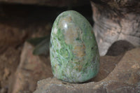Polished Green Chrysoprase Standing Free Forms  x 6 From Madagascar - Toprock Gemstones and Minerals 