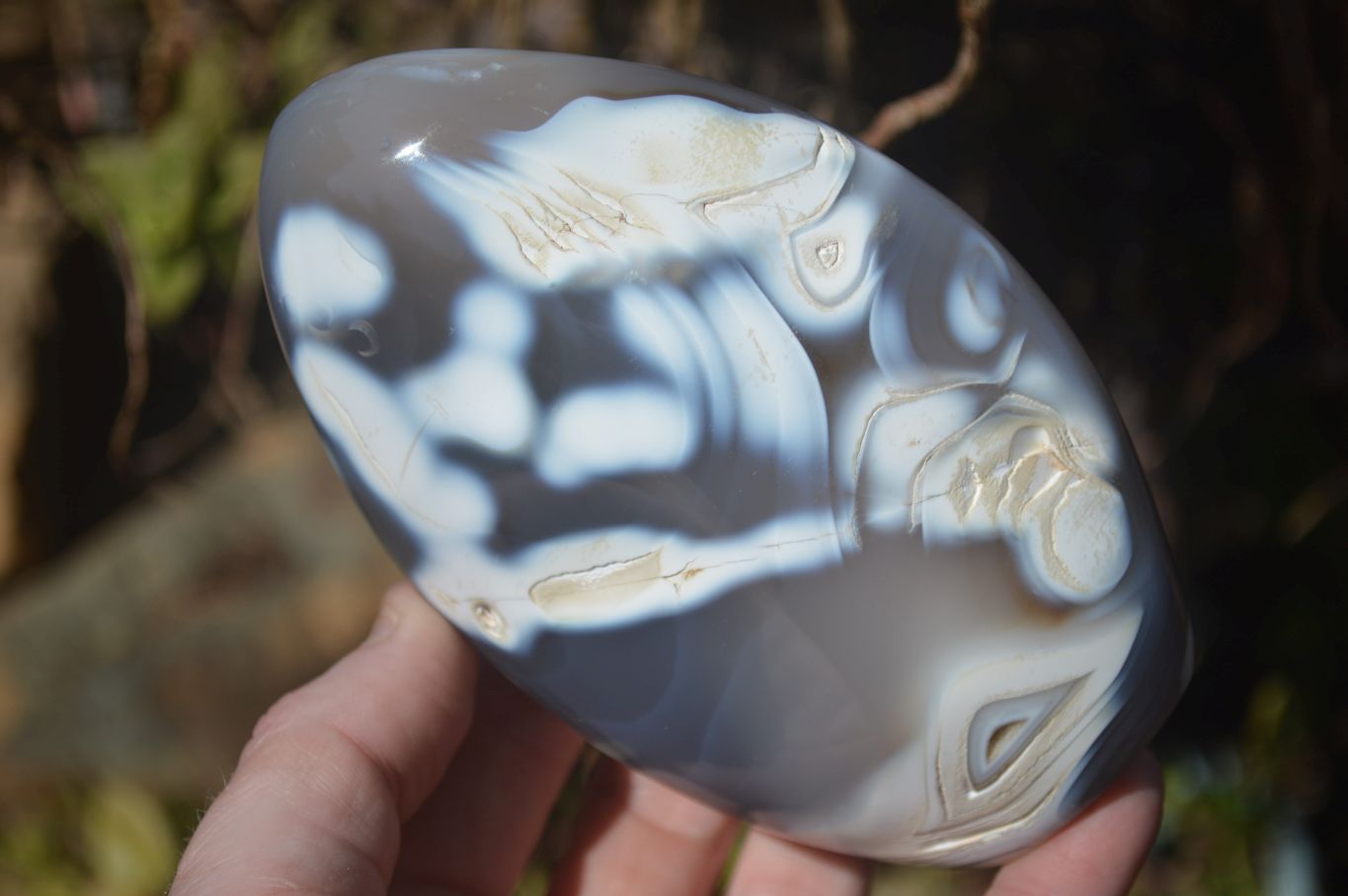 Polished Mixed Agate Standing Free Forms  x 3 From Madagascar - Toprock Gemstones and Minerals 